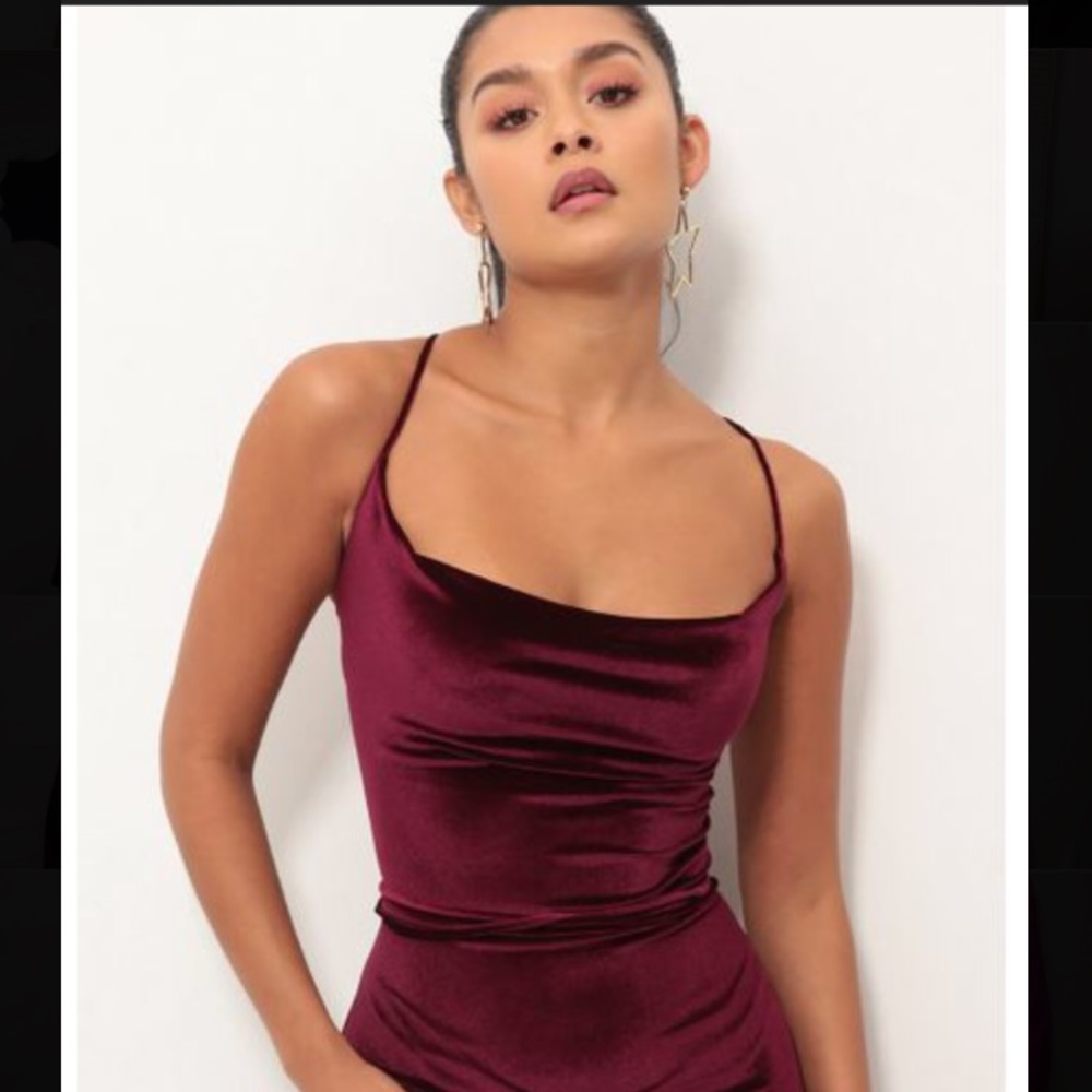 Cowl Velvet Dress